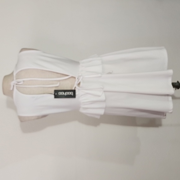 Boohoo Dress Open Back Tieback Tierd White Size 10 - Picture 6 of 9